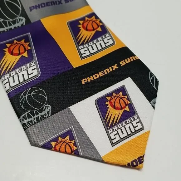 {Ralph Marlin} NBA Phoenix Suns Block & Play Men's Tie - Picture 3 of 7